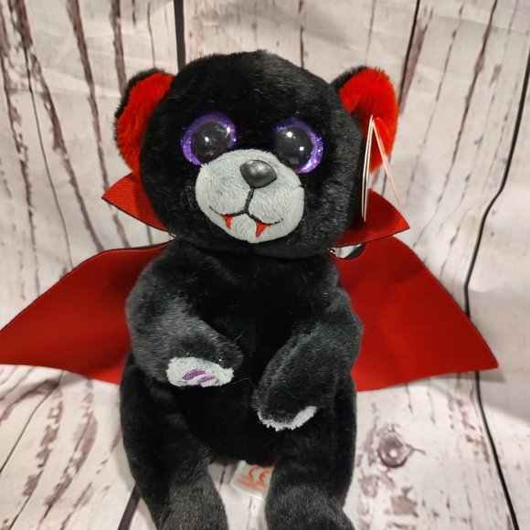 NEW 2022 Ty Beanie Baby Bellies BEARLA the Halloween Vampire Bear (6 Inch) NWT - Picture 1 of 6